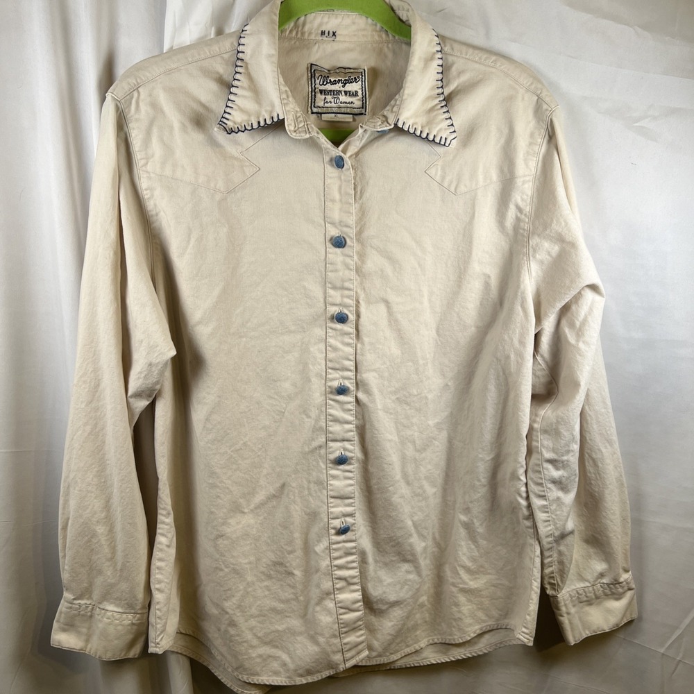 Wrangler Western Wear For Women Button Up Long Sleeve Shirt Size XL